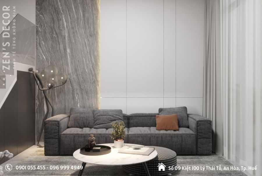MẪU THIẾT KẾ PHÒNG KHÁCH ĐẸP, HIỆN ĐẠI CHO NHÀ PHỐ 3 TẦNG - PK003