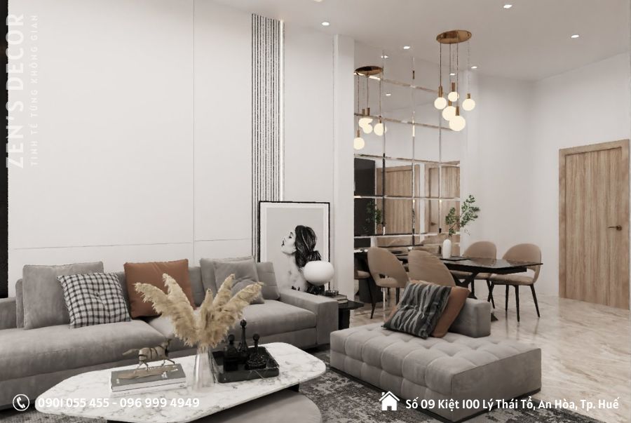 MẪU PHÒNG KHÁCH NHÀ ỐNG ĐẸP VÀ HIỆN ĐẠI - PK004