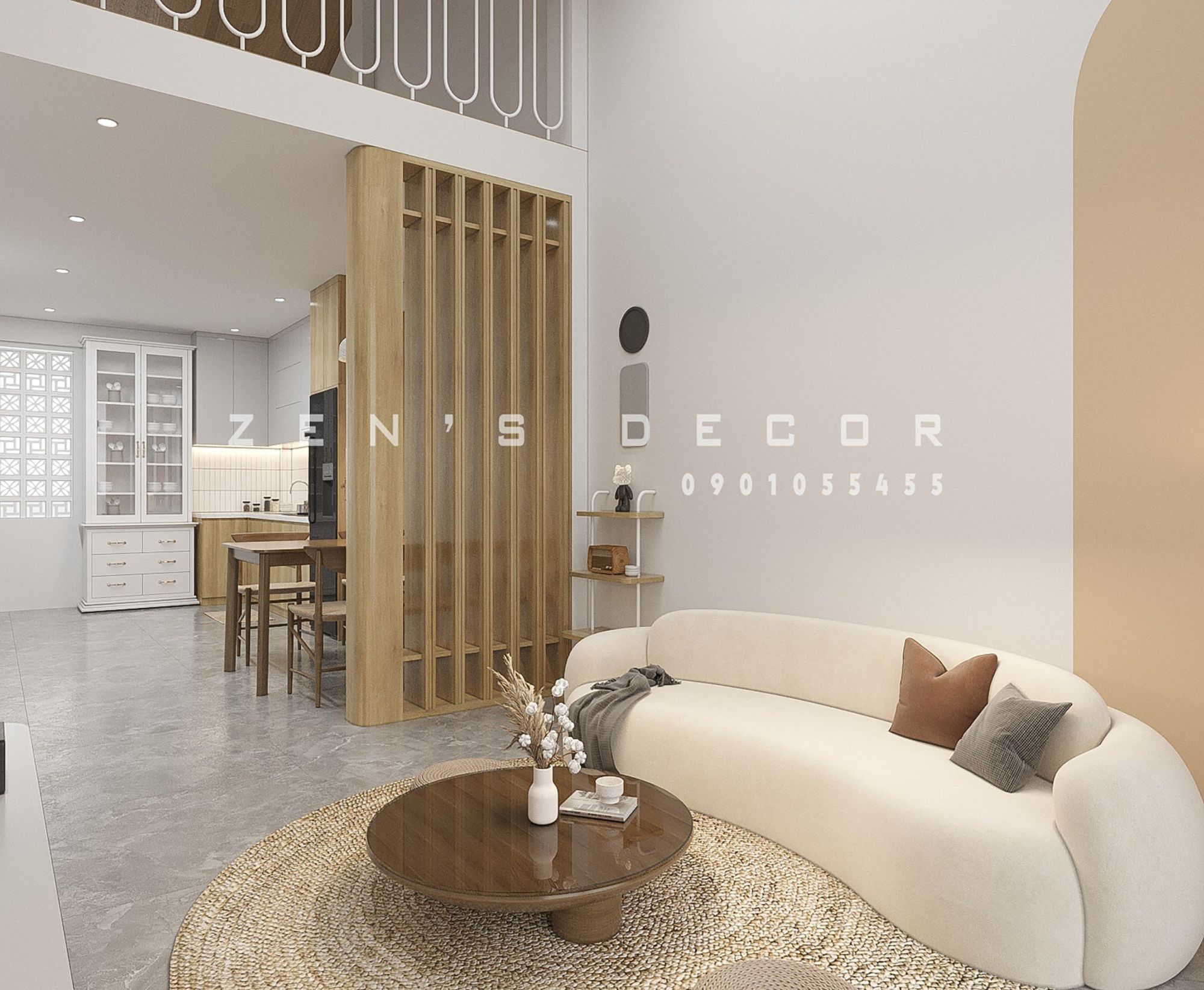 Thiết Kế Nội Thất Căn Hộ 1 Phòng Ngủ Phong Cách Japandi | Chung Cư Ecogadern, Huế