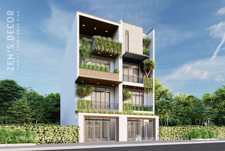Thiết Kế Nội Thất Nhà 4 Tầng Hiện Đại, Sang Trọng Tại Khu Quy Hoạch Bàu Vá, Tp.Huế